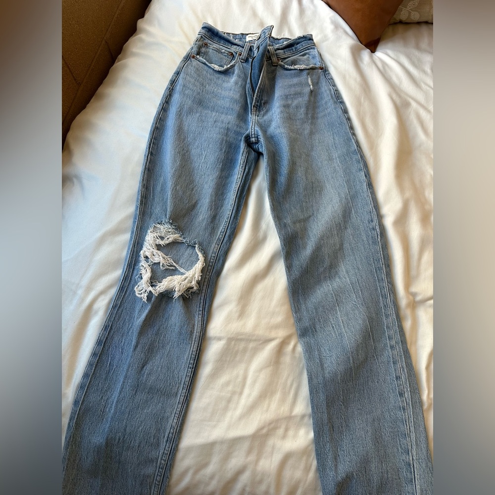 Abercrombie & Fitch Curve Love Straight Leg Jeans